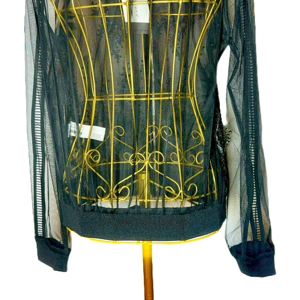 NWT Revolve Endless Rose Lace Mesh Black Bomber Jacket, Zipper, Sizes XS & S - Picture 11 of 16